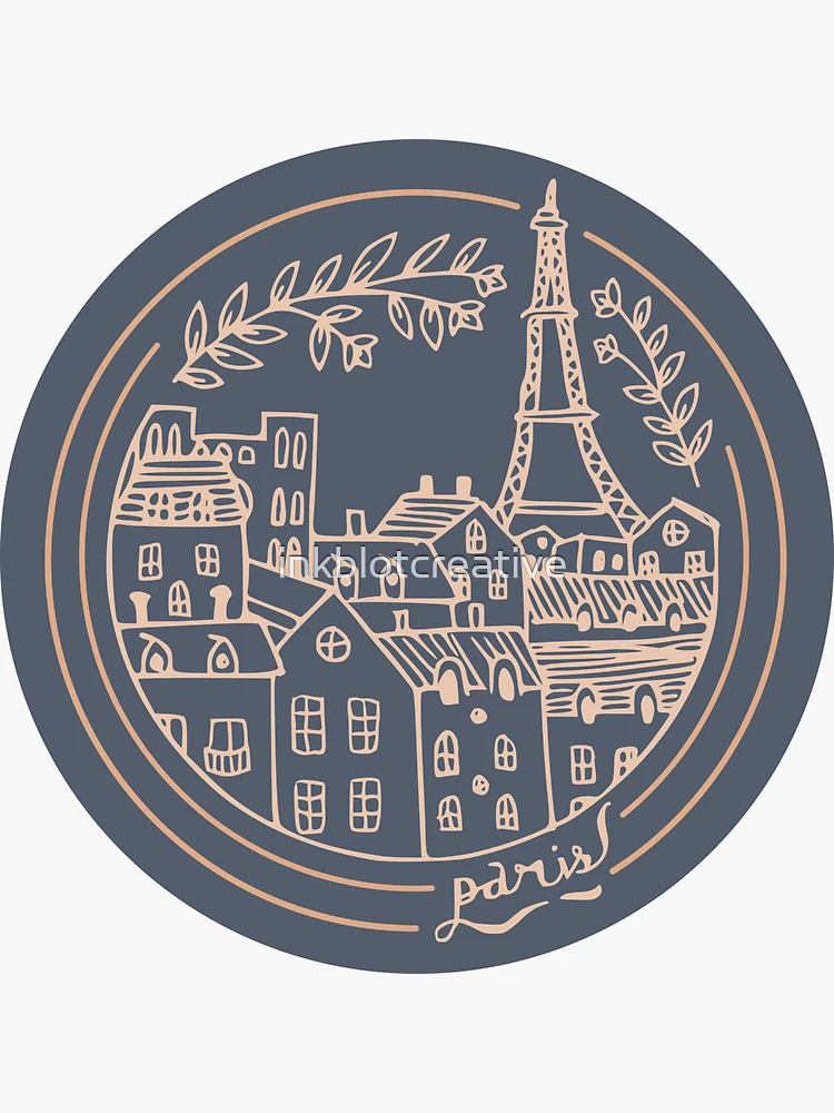 Aperçu 3 sur 3. Sticker avec l'œuvre Paris! créée et vendue par inkblotcreative.