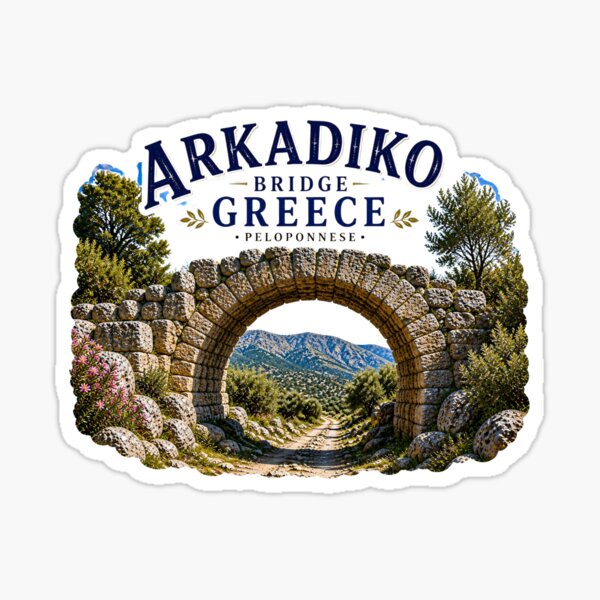 Artikelvorschau, Arkadiko-Brücke, Griechenland Antiker Steinbogen entworfen und verkauft von Myra365Art.
