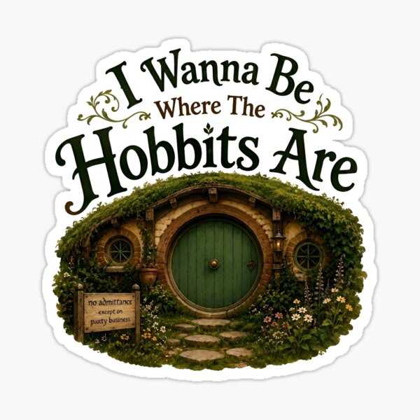 Aperçu de l'œuvre Je veux être là où vivent les hobbits créée et vendue par The Painted Topaz.