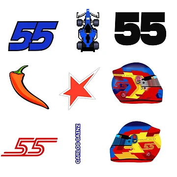 Imagen de la obra Pack de pegatinas de Carlos Sainz para la F1 2026 de Pink Polar F1
