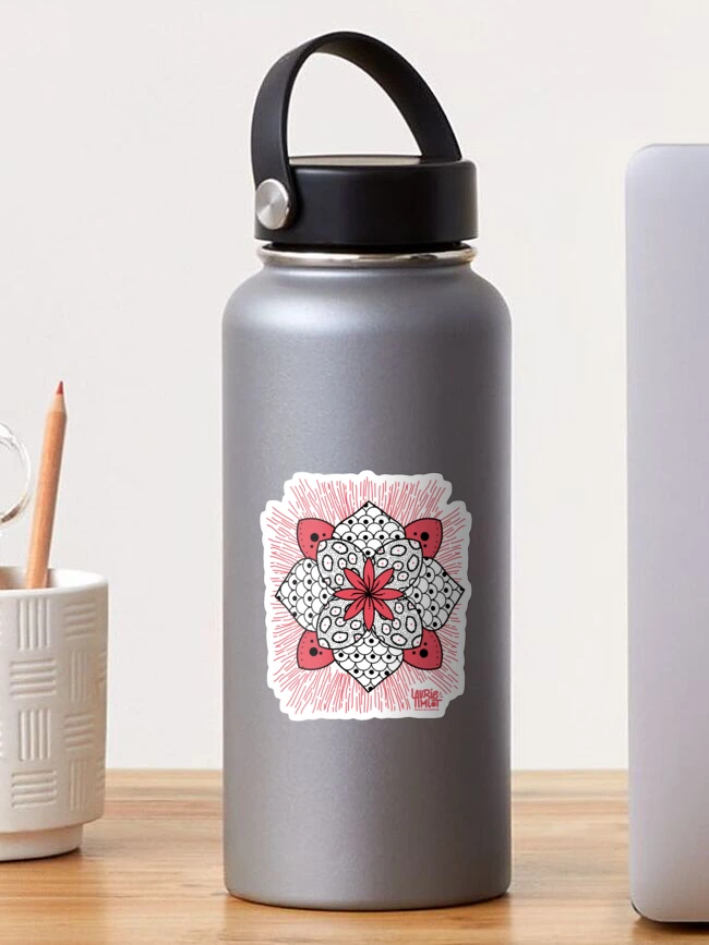Thumbnail 1 of 3, Sticker, Mandala flower designed and sold by WebCreatrice.