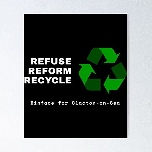 Item preview, Camiseta minimalista para las elecciones de Binface For Clacton (oscura) designed and sold by avaletgozzo.
