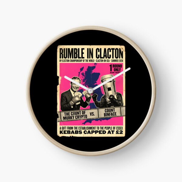 Item preview, Cartel de boxeo de Count Binface Vs Farage Rumble In Clacton Elecciones parciales 2026 Humor político del Reino Unido Sátira anti-Farage Regalo designed and sold by avaletgozzo.