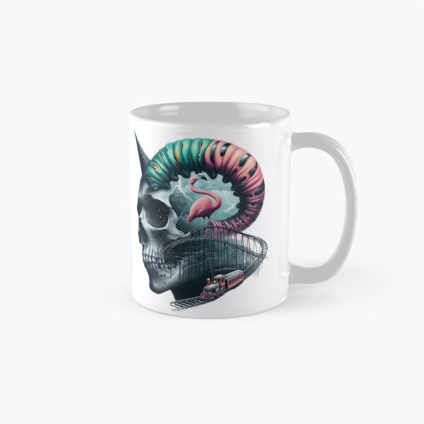Item preview, Gothic Skull and Many Eyed Caterpillar Surreal Train Art designed and sold by LujziWorld.