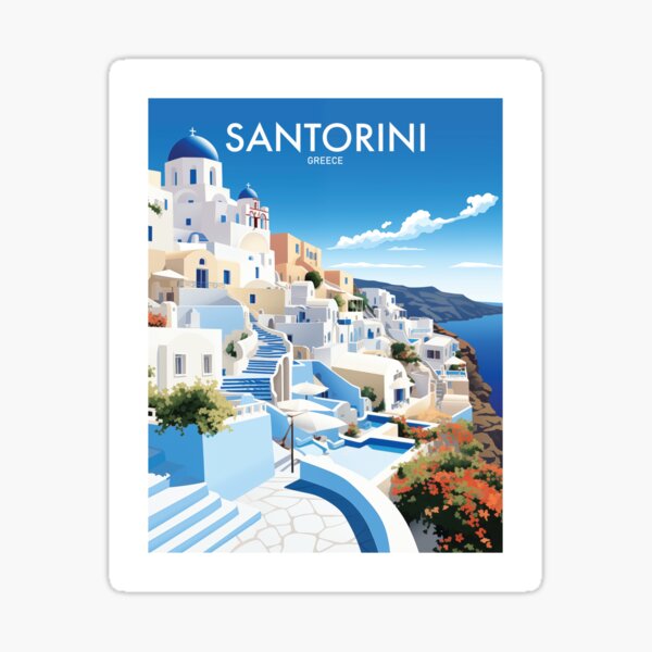 Artikelvorschau, Santorini Sonnenuntergang Küstenlandschaft Reisekunst entworfen und verkauft von MarkedArtPrints.