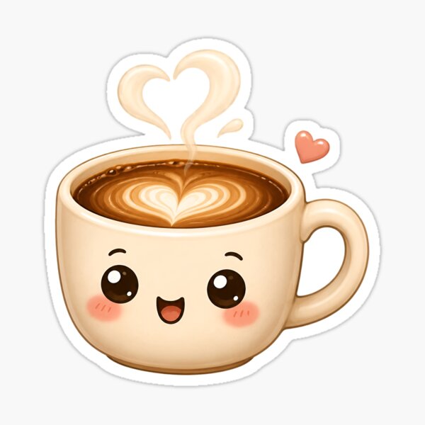 Aperçu de l'œuvre Tasse à café kawaii Cute Coffee Buddy créée et vendue par NakottaFashion.