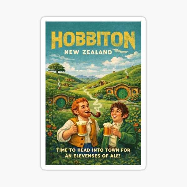 Aperçu de l'œuvre Le décor du film Hobbiton à Matamata, en Nouvelle-Zélande, en Terre du Milieu créée et vendue par Aryabek.
