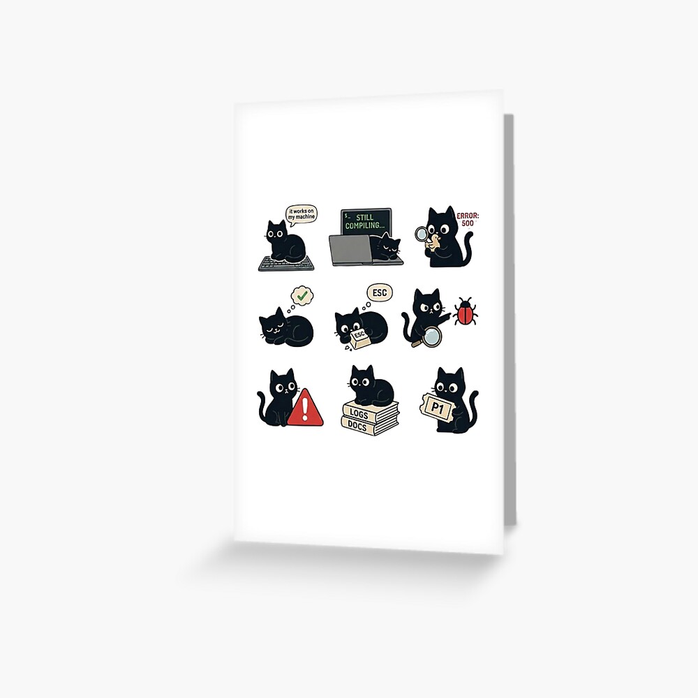 Vista previa del artículo con la obra «Tarjetas de felicitación», diseñado y vendido por StickersMaker4U.