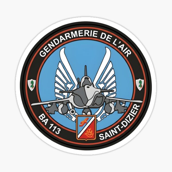 Aperçu de l'œuvre Insigne Patch Gendarmerie de l'Air BA 113 Saint-Dizier de l'Armée de l'Air créée et vendue par CharlieDesings.