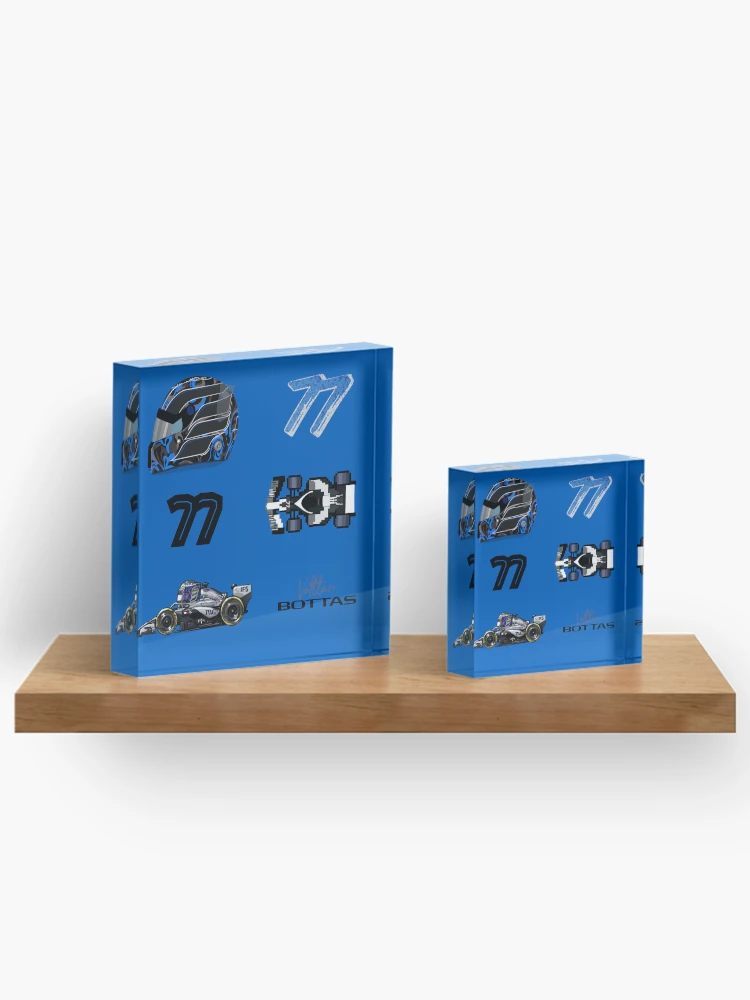 Imagen 3 de 5, Bloque acrílico con la obra Pack de pegatinas de Valtteri Bottas 77 F1 2026, diseñada y vendida por Pink Polar F1.