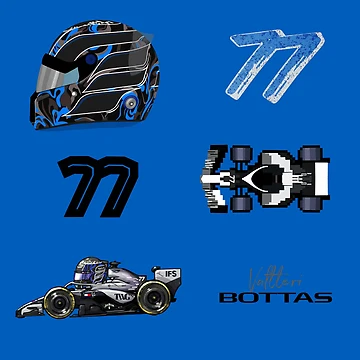 Imagen de la obra Pack de pegatinas de Valtteri Bottas 77 F1 2026 de Pink Polar F1