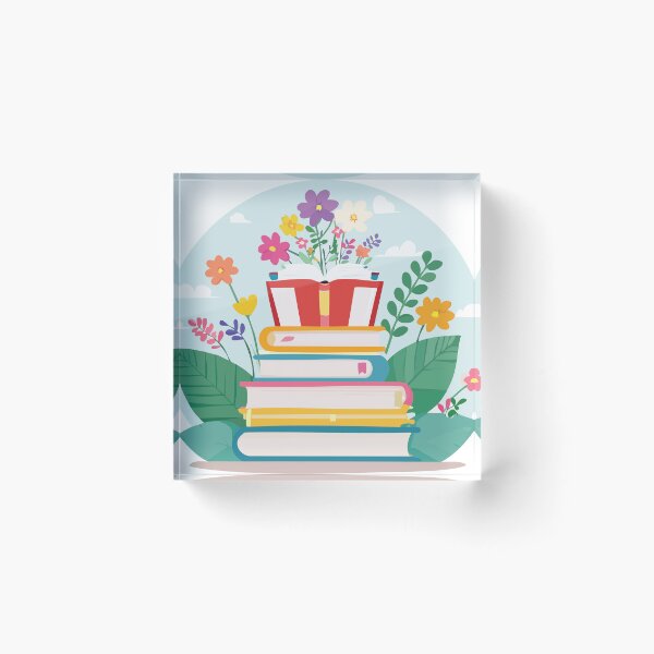 Aperçu de l'œuvre autocollant de jardin de livres créée et vendue par DesignPMG.