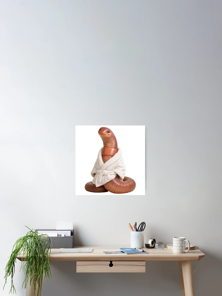 Thumbnail 2 of 3, Poster, Relaxing Bathrobe Giant Earthworm designed and sold by Sillytoe.