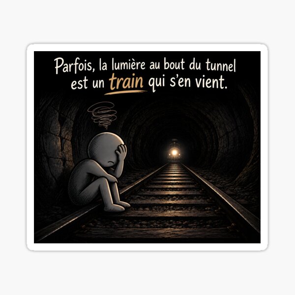Aperçu de l'œuvre Parfois, la lumière au bout du tunnel est un train qui s'en vient créée et vendue par JulyDulac.