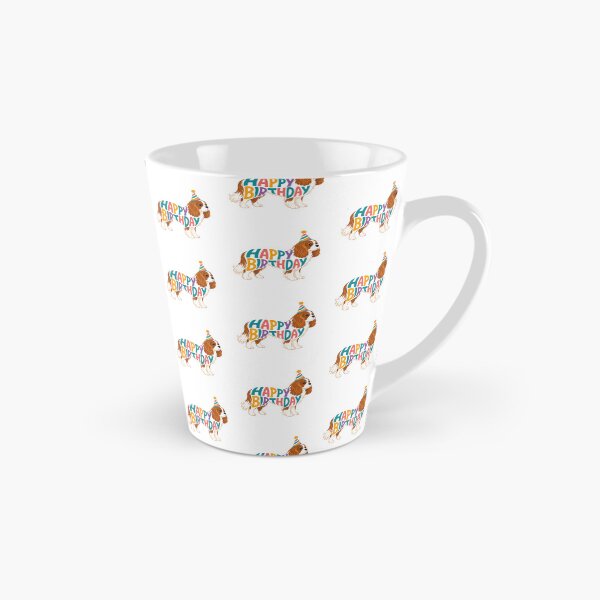 Aperçu de l'œuvre Silhouette d'un Cavalier King Charles Spaniel pour un joyeux anniversaire créée et vendue par TheAnimalZ00.