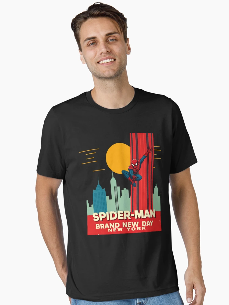 Aperçu 2 sur 7. T-shirt essentiel avec l'œuvre Spider-Man - Spider-Man : Un nouveau jour créée et vendue par RawoMimi.