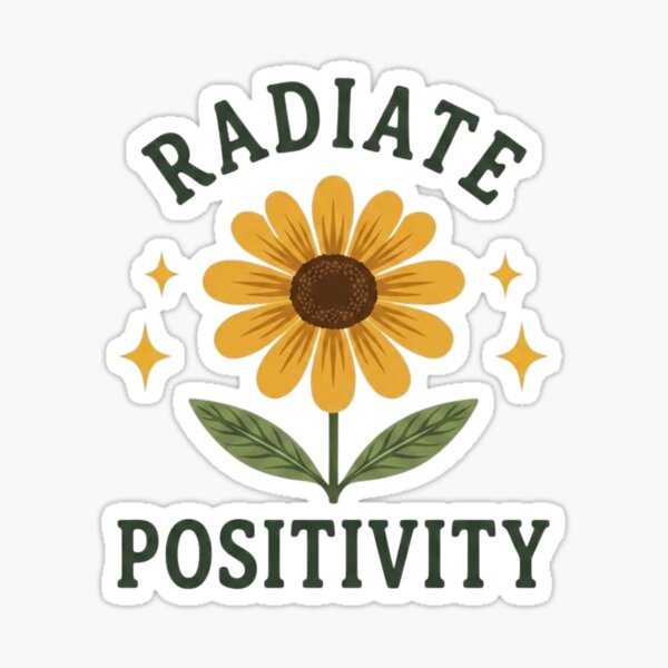Item preview, Radiate Positivity Sunflower Design designed and sold by GiggleInkTees.