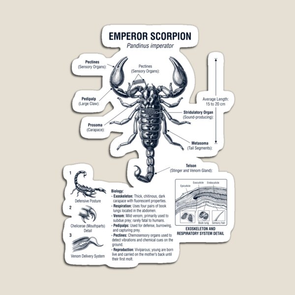 Item preview, Emperor Scorpion Scientific Anatomy Biology Animal Lover designed and sold by dian-rody-crest.