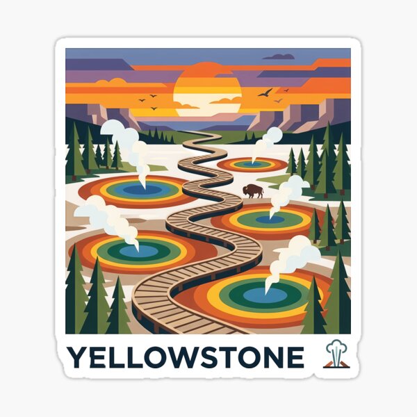 Aperçu de l'œuvre Souvenir du parc national de Yellowstone créée et vendue par OzzFrequency.