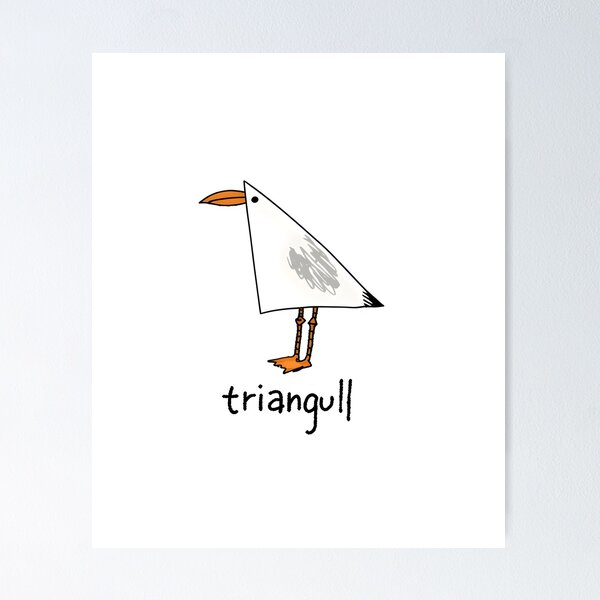 Aperçu de l'œuvre Triangle Triangle Mouette Oiseau Jeu de mots créée et vendue par regina-society.