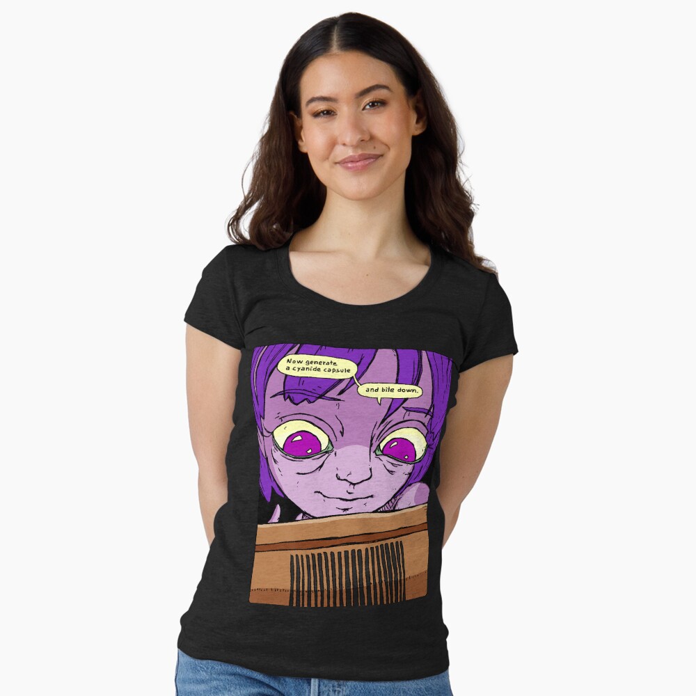 Vista previa del artículo con la obra «Camiseta entallada de cuello ancho», diseñado y vendido por analognowhere.