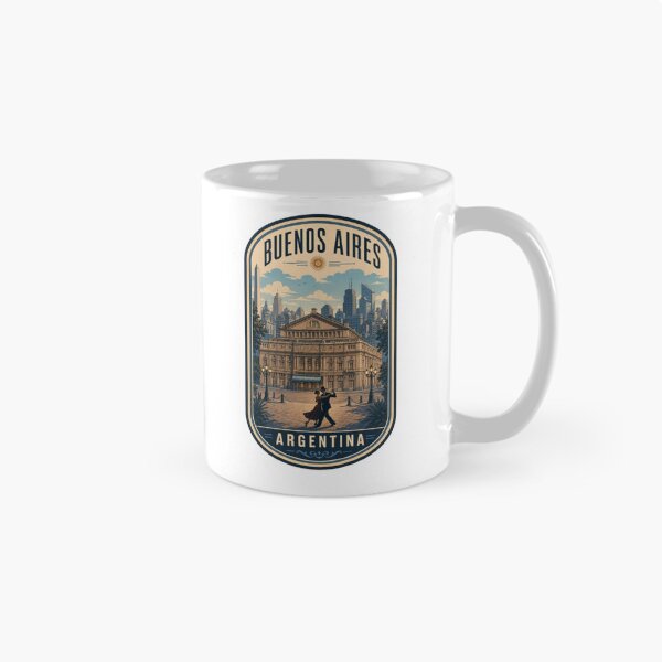 Aperçu de l'œuvre Buenos Aires Argentine Teatro Colon Tango Skyline Vintage créée et vendue par Travel Souvenirs 30.