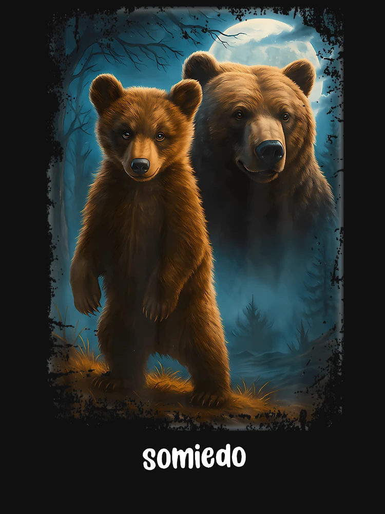Aperçu 7 sur 7. T-shirt classique avec l'œuvre Somiedo Bear, ours drôle et amoureux des animaux créée et vendue par JamesCrArt.