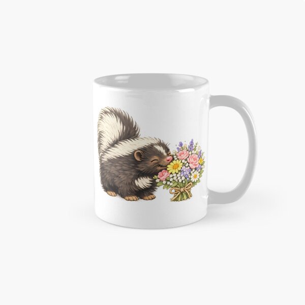 Artikelvorschau, Ein süßes Stinktier schnüffelt an Blumen entworfen und verkauft von Buli89.
