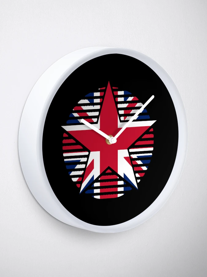 Imagen 1 de 4, Reloj con la obra Bandera retro del Reino Unido con estrella GB, diseñada y vendida por shitpostee.