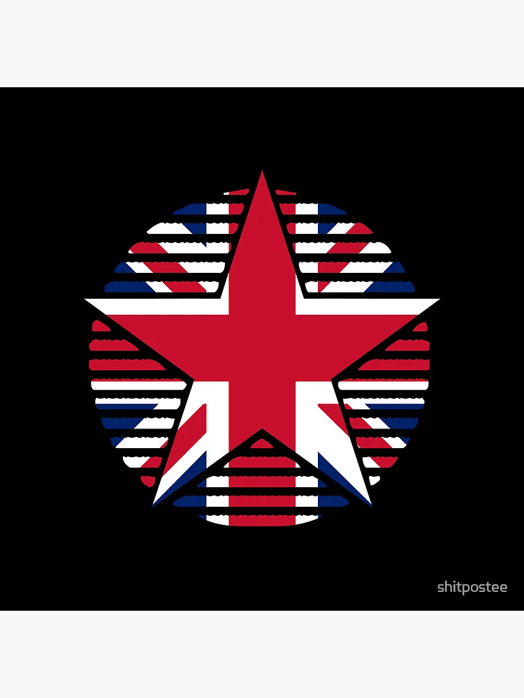 Imagen 4 de 4, Reloj con la obra Bandera retro del Reino Unido con estrella GB, diseñada y vendida por shitpostee.