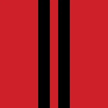 Artwork thumbnail, Dual Racing Stripes - Large Gap (Black on Fire Engine Red) by Racing Stripes Only
