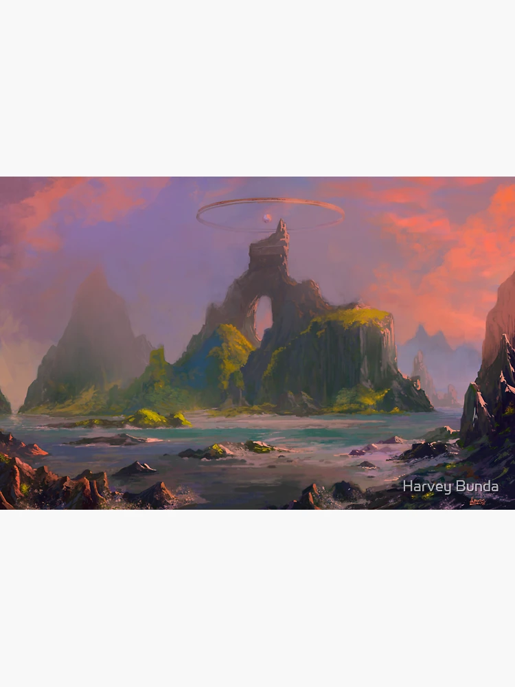 Imagen 3 de 3, Pegatina con la obra Isla Halo, diseñada y vendida por harvey bunda.