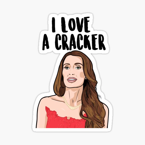 Artikelvorschau, Alicia Carmody – Real Housewives of Rhode Island – „Ich liebe Cracker“ entworfen und verkauft von PopShopDesignFR.