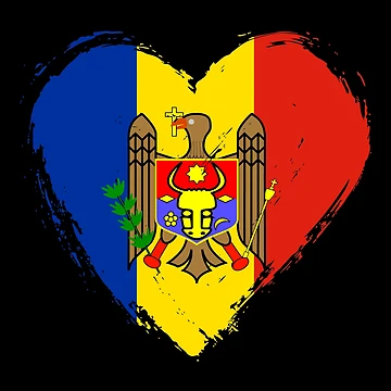 Artwork thumbnail, Distressed Moldova Flag Heart MD by shitpostee