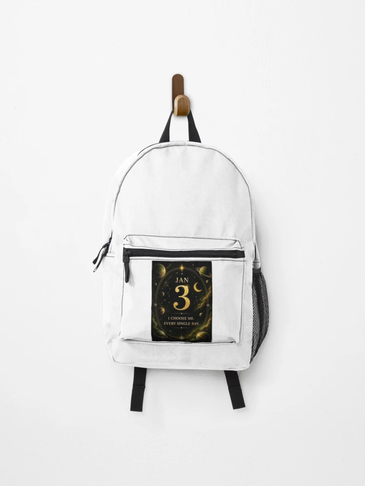 Thumbnail 1 of 3, Backpack, January 3 Birthday Inspirational Design designed and sold by LunaMoments.
