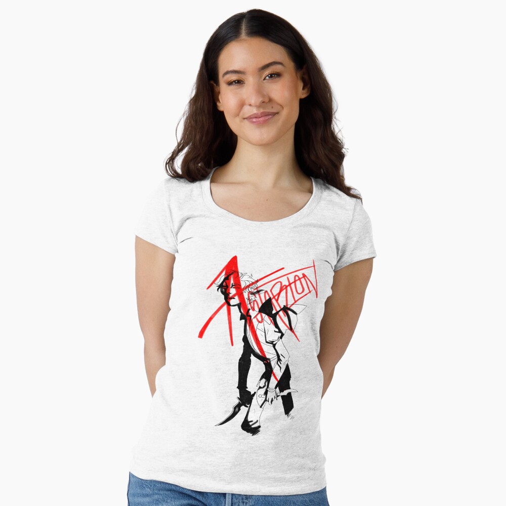 Vista previa del artículo con la obra «Camiseta entallada de cuello ancho», diseñado y vendido por artapocalae.