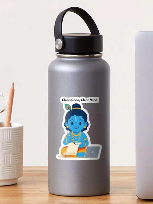 Thumbnail 1 of 3, Sticker, clean code clear mind | Developer Sticker | Programming Tech Humor designed and sold by BhaktiByte.