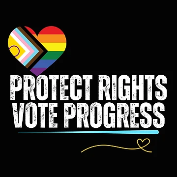 Artwork thumbnail, Protect Rights, Vote Progress | Pro-Democracy Political Design by EarthArtDesigns