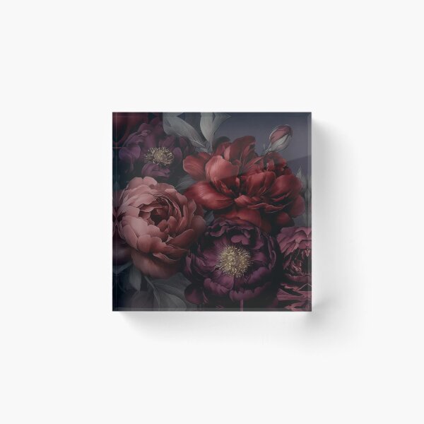 Item preview, Grandeza floral nocturna, rojo intenso y melancólico designed and sold by artsandsoul.