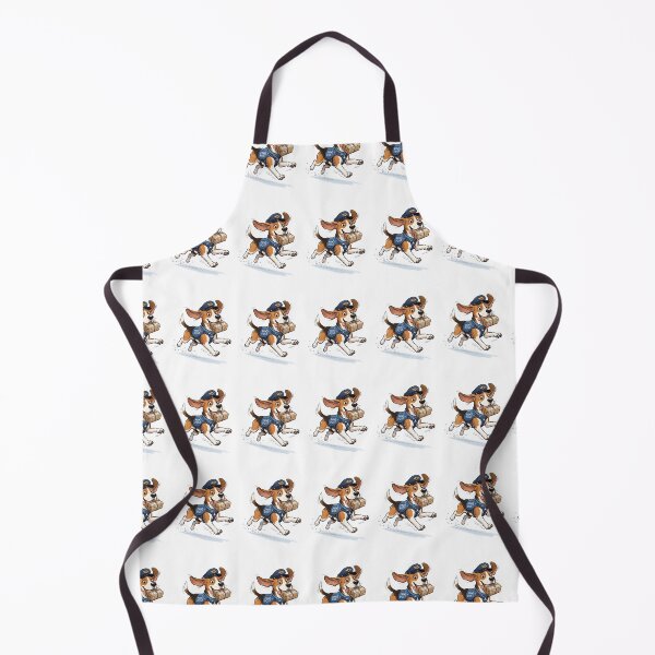 Item preview, Beagle Delivery Driver with Package and Postal Cap Cartoon designed and sold by PictoVibe.
