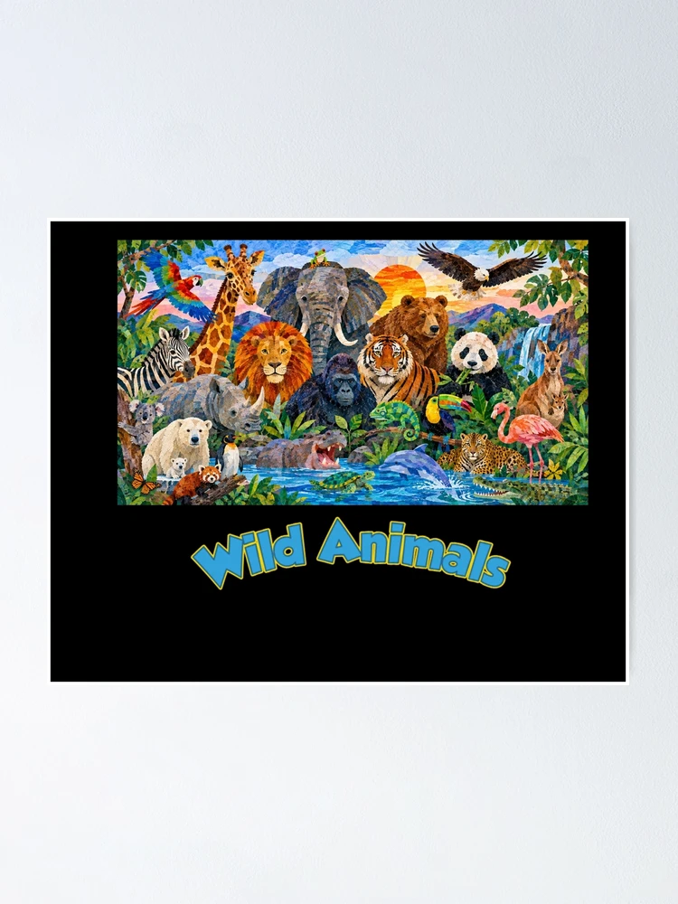 Thumbnail 1 of 3, Poster, Wild Animals designed and sold by CaptainAutism12.