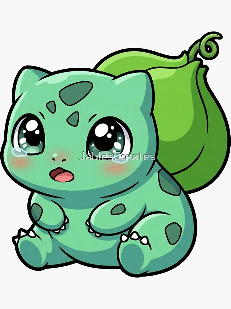 Thumbnail 3 von 3, Sticker, Baby Bulbasaur designt und verkauft von JablesCreates.