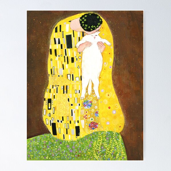 Artikelvorschau, Klimts „Der Kuss“ (Katzenausgabe) entworfen und verkauft von Inna Ruda.