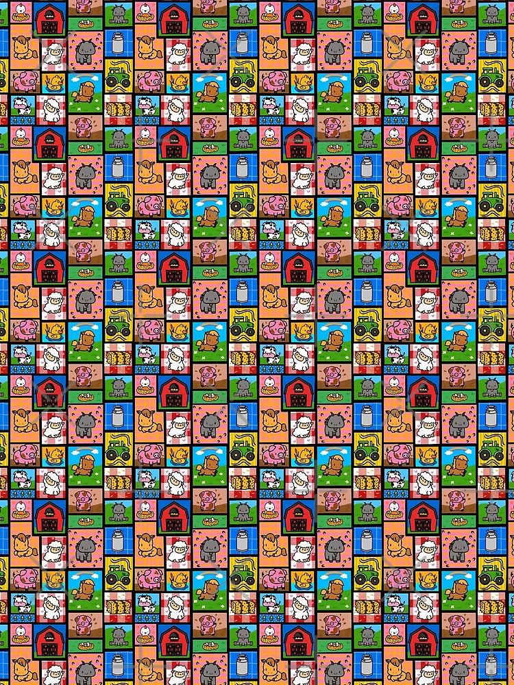 Thumbnail 3 of 3, Scarf, Happy Little Farm Animal Patchwork designed and sold by CI Creative Design LLC.