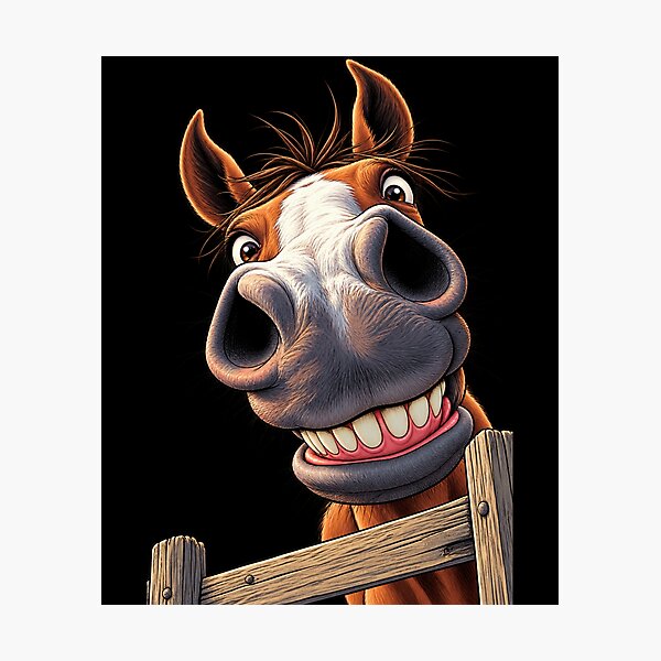 Item preview,  Funny Horse Cartoon – Goofy Farm Animal Big Nose Humor designed and sold by waikibi ⭐⭐⭐⭐.