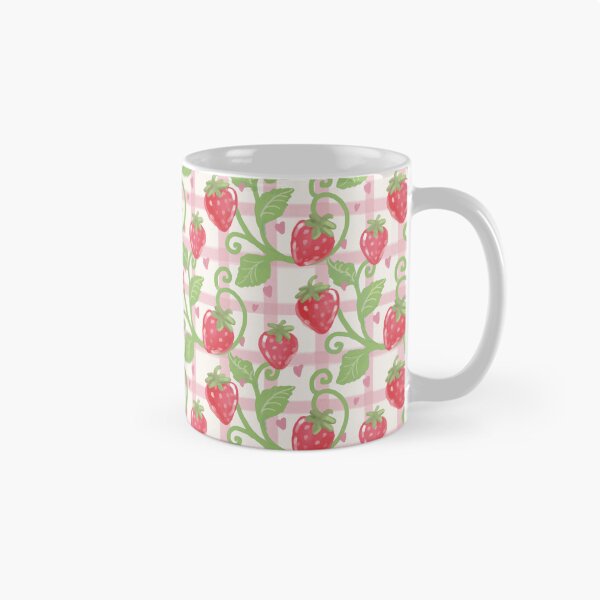 Item preview, Strawberry Vine Cottagecore Botanical Gingham Pattern designed and sold by VenusandMoon.