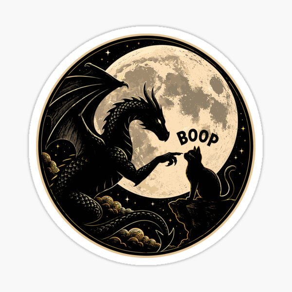 Aperçu de l'œuvre Dragon Boop Chat Drôle Dragon de Fantaisie Médiévale créée et vendue par gordonbwyashop.