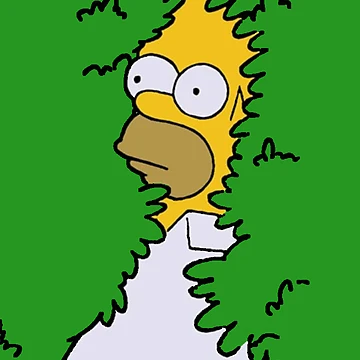 Artwork thumbnail, Homer Simpson Bush Meme by Simpsons Bits