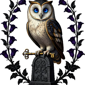 Artwork thumbnail, Gothic Cemetery Barn Owl Sentinel by IllumeInk