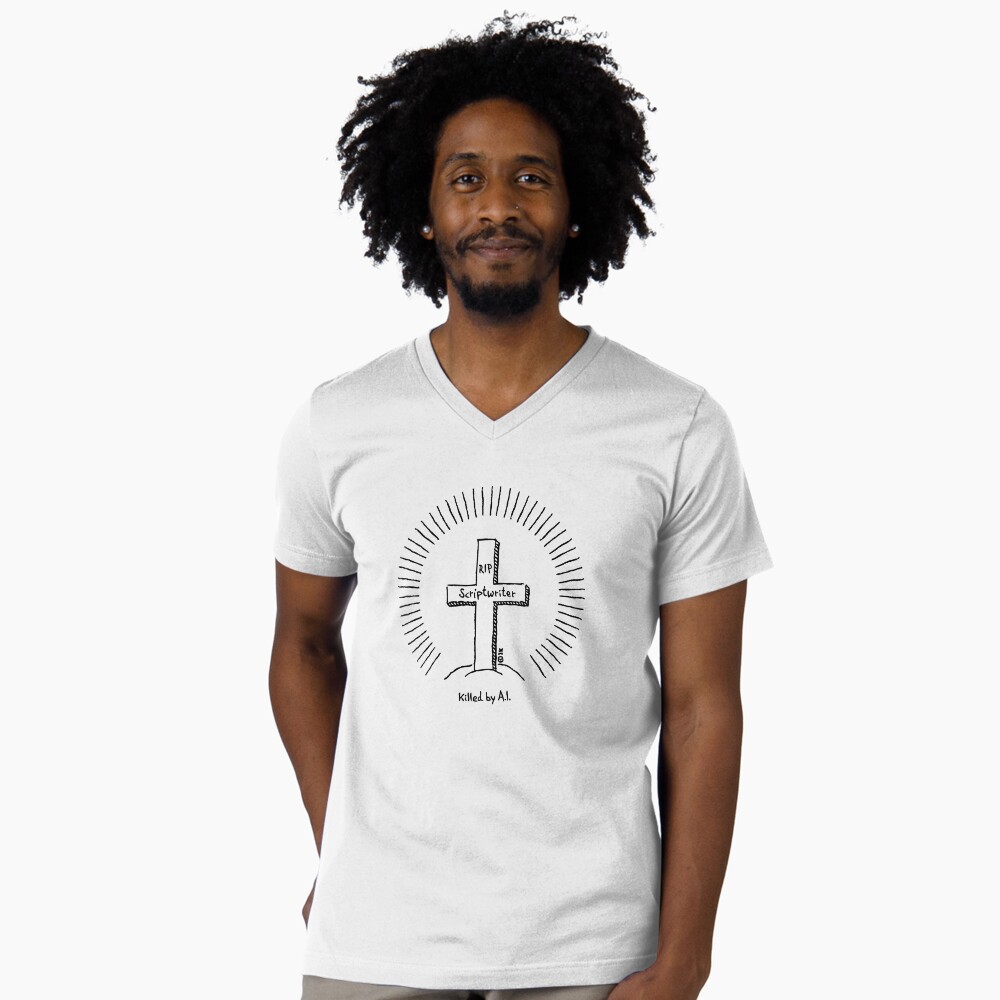 Vista previa del artículo con la obra «Camiseta de cuello en V», diseñado y vendido por MrFaulbaum.